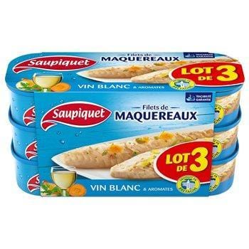 Maqueraux Saupiquet  Vin blanc - 3x176g