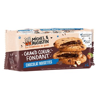 Michel et Augustin Cookies Grand Coeur Fondant Chocolat Noisette 180g