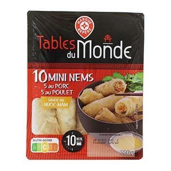 Mini nems Tables du Monde porc x5/poulet x5 +sauce - 220g