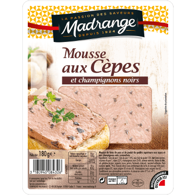 Madrange Mousse aux Cèpes et Champignons Noirs 180g