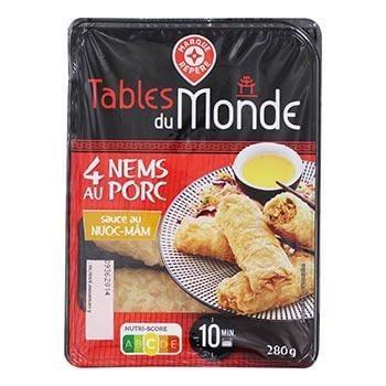 Nems Tables du Monde au porc x4 + sauce - 280g
