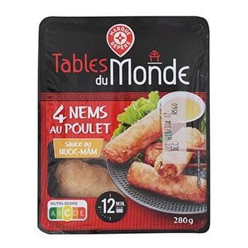 Nems Tables du Monde au poulet x4 + sauce - 280g