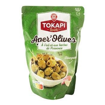 Olives vertes Tokapi Ail/herbes de Provence - 200g