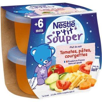 Nestle Ptit Souper Tomate Pates Courgettes 2x200g