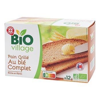 Pain grillé Bio Village Au blé complet x12 - 250g