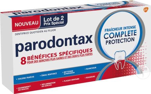 Parodontax Dentifrice Protection Complete Fraicheur Intense 2x75ml