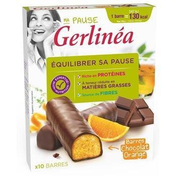 Pause gourmande Barres Gerlinéa Chocolat orange - x10 - 310g