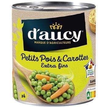 Petits pois carottes d'Aucy A l'étuvée - Extra fins - 530g
