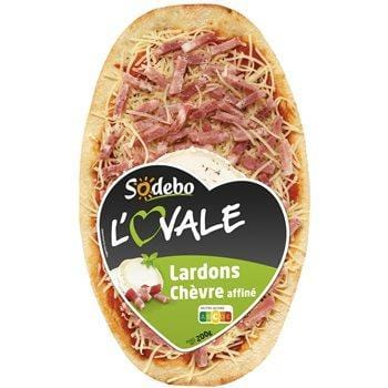 Pizza l'Ovale Sodebo Lardons & Chèvre affiné - 200g
