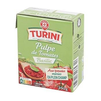 Pulpe Tomates concassées Turini Basilic - 390g