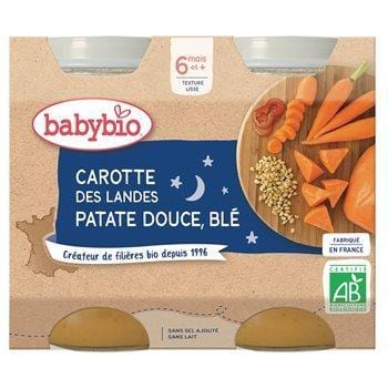 Babybio Carrotte des Landes Patate Douce Blé 4x100g