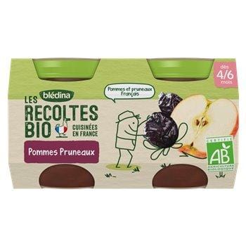 Bledina Les Recoltes Bio Puree Pommes Pruneaux 2x130g