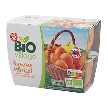 Purée fruit Bio Village Bio Pomme Abricot - 4x100G
