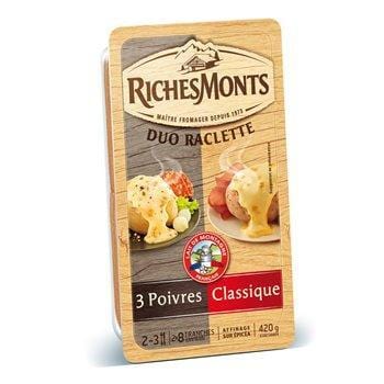 Raclette Richesmonts Duo nature-poivre - 420g
