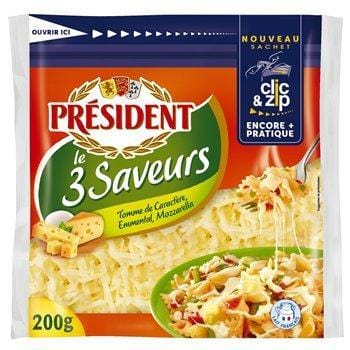 Râpé 3 fromages Président 200g