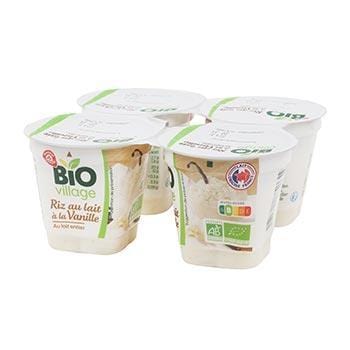 Riz au lait Bio Village Vanille - 4x100g
