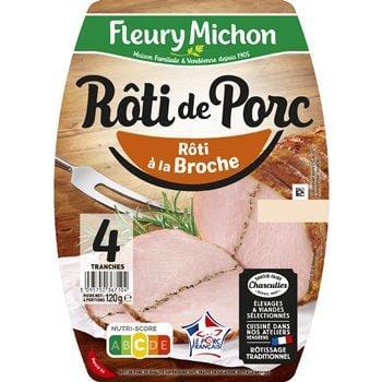Rôti de porc cuit Fleury Michon rôti à la broche x4 - 120g