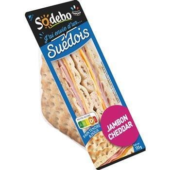 Sandwich Suédois Sodebo Jambon Cheddar 135g