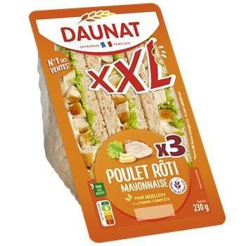 Sandwich XXL Daunat Poulet rôti Mayonnaise - 230g