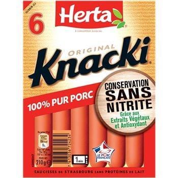 Saucisse Knacki Herta Porc - x6 - 210g