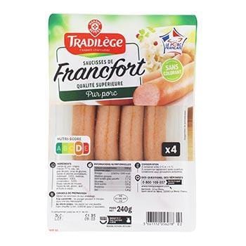 Saucisses Francfort Tradilège x4 240g