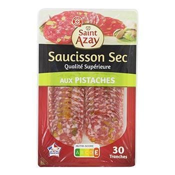 Saucisson sec Saint-Azay Pistaches - 30 tranches - 100g