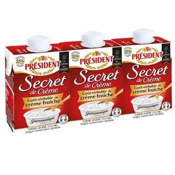 Secret de crème Président Semi-épaisse 25%mg - 3x20cl