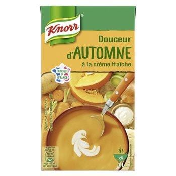 KNORR - SOUPE DOUCEUR D'AUTOMNE CREME FRAICHE Brique de 1L - Soupes et  Croutons/Soupes en Brique KNORR 