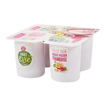 Spécialité au soja Nat & Vie Framboise-passion 4x100g