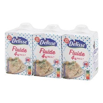 Spécialtié laitière Délisse UHT Fluide 4%mg - 3x20cl
