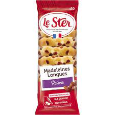La Ster Madeleines Longues Raisins (x20) 250g