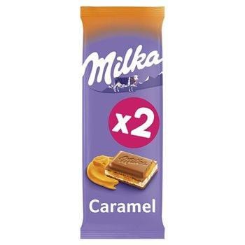 Tablette chocolat au lait Milka Caramel - 2x100g