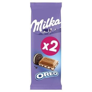 Tablette chocolat au lait Milka Morceaux de Oreo -  2x100g