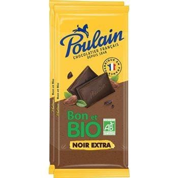 Tablette chocolat Bio Poulain Noir Extra - 2x85g