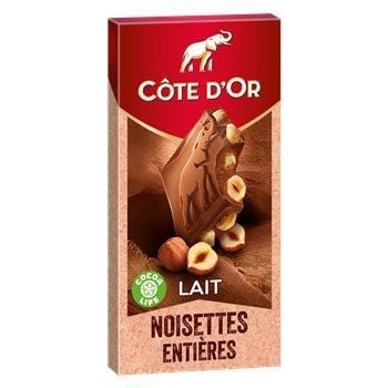 Tablette chocolat Côte d'Or Lait noisettes entières - 180g