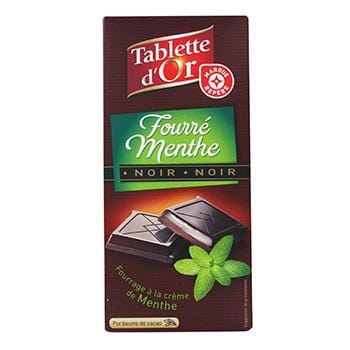 Tablette chocolat Equador Noir fourré menthe 150g