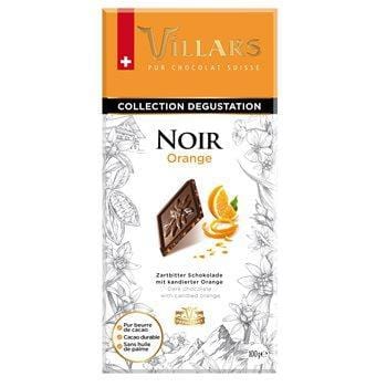 Tablette chocolat Villars Noir à l'orange confite - 100g
