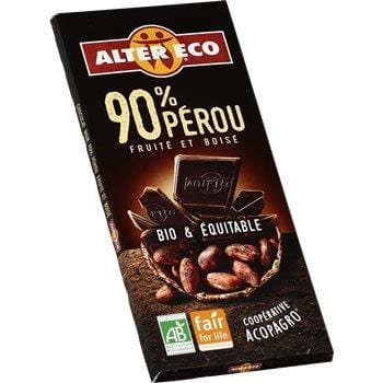Tablette de chocolat Alter Eco  Bio Noir 90% - 100g