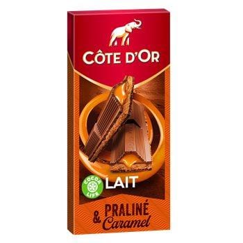 Tablette de chocolat Côte d'Or Lait coeur coulant caramel 200g