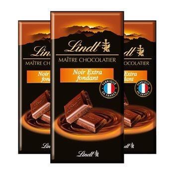 Tablette de chocolat noir Lindt 3x110g