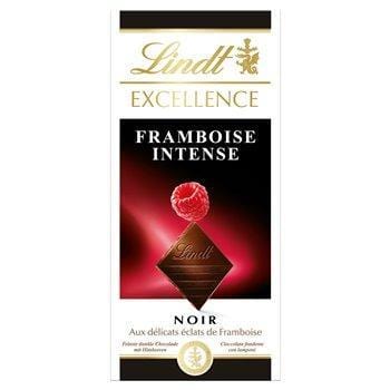 Tablette de chocolat noir Lindt Framboise intense - 100g