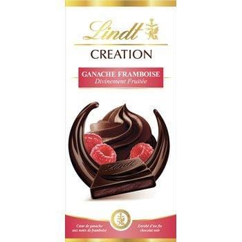 Tablette de chocolat noir Lindt Ganache framboise - 150g