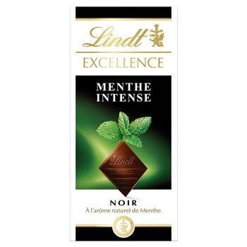 Tablette de chocolat noir Lindt Menthe intense - 100g