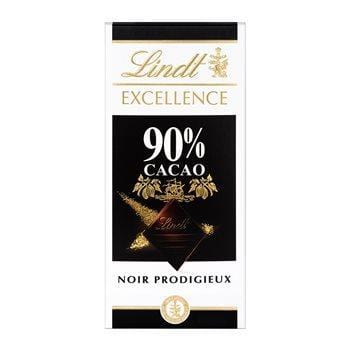 Tablette de chocolat noir Lindt Noir 90% cacao - 100g
