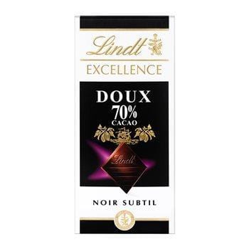 Tablette de chocolat noir Lindt Noir : Doux 70% cacao - 100g