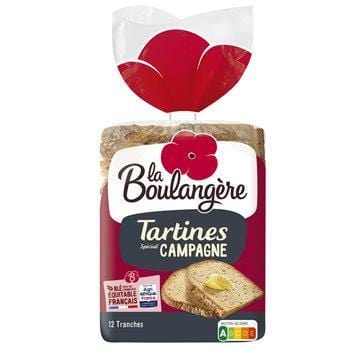 Tartines campagne La Boulangère Avec couenne 8 tranches - 320g