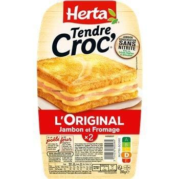 Tendre Croc' L'Original Herta Fromage Jambon - 2x100g