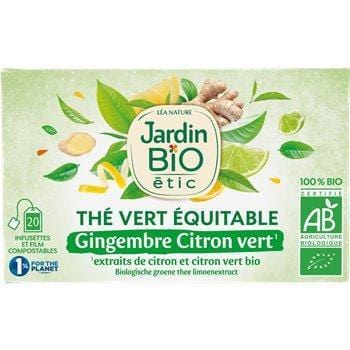 Thé vert Jardin Bio Gingembre citron vert x20 - 30g