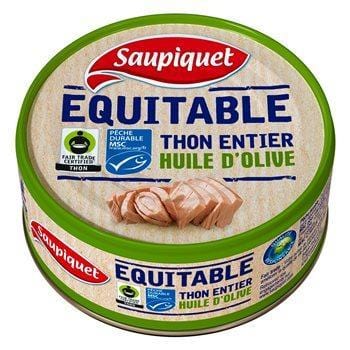 Thon entier Equitable Saupiquet MSC - Huile d'olive - 130g