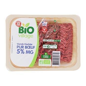 Viande bovine hachée BioVillage Origine France - 5% mg - 350g